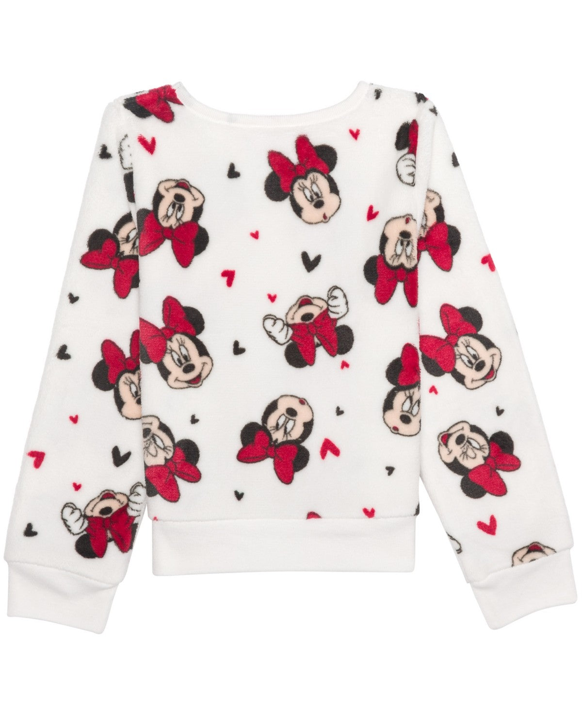 Disney Minnie Heart Plush Sweatshirt White - Size L girl