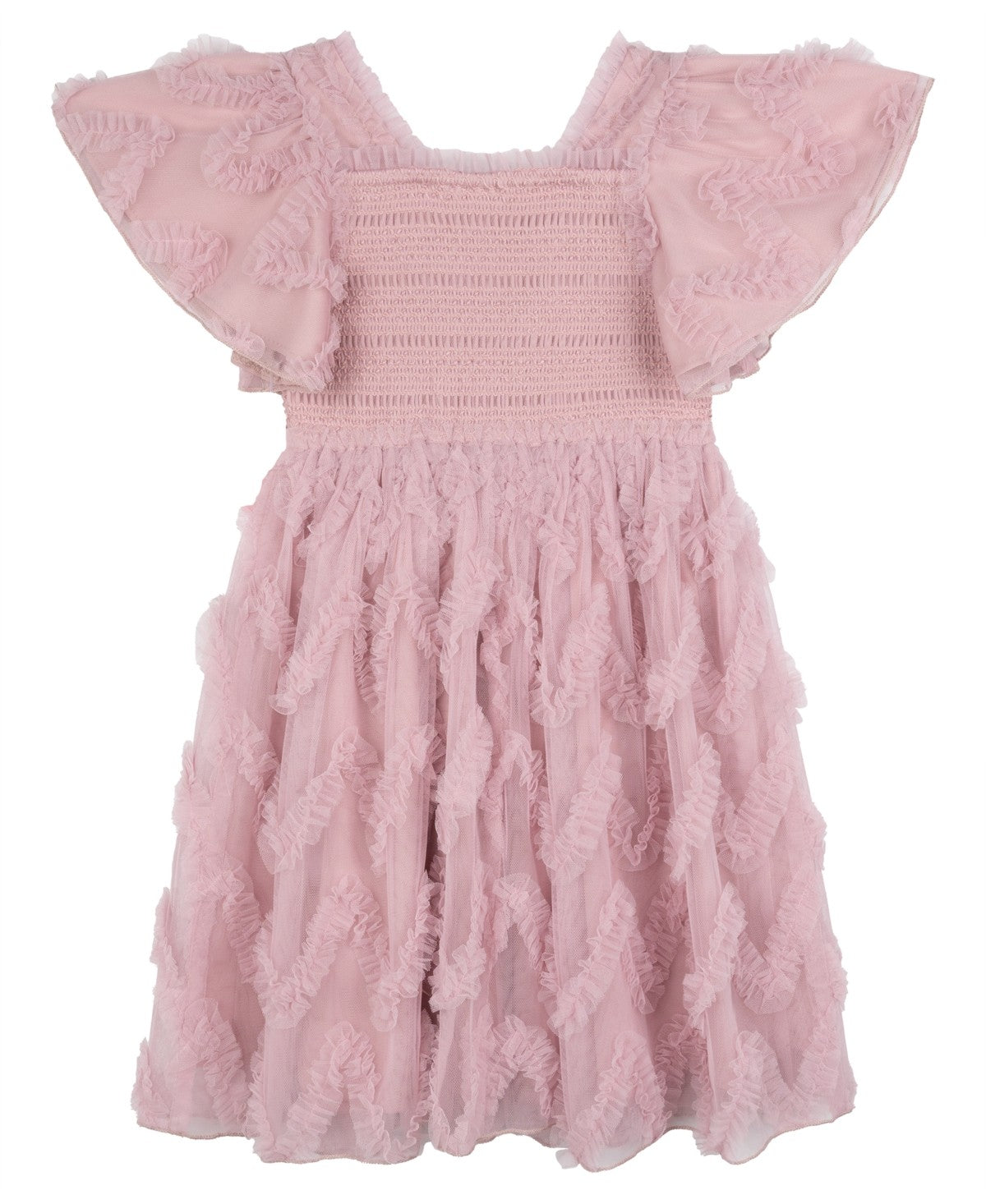 Rare Editions Soutache Smocked Dress Blush, Size 6X girl