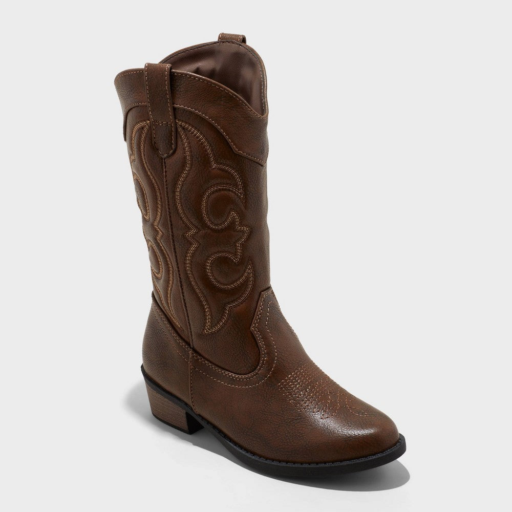Cat & Jack Kids' Montana Western Boots Size 4 Brown girl