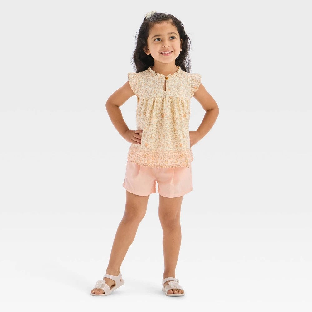 OshKosh B'gosh Toddler Girls' Floral Flutter Sleeve Set 12M
