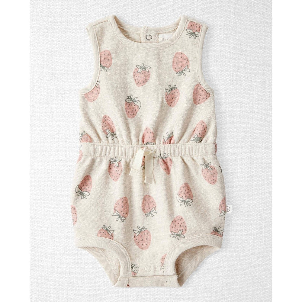 Carter's Organic Knit Bubble Romper 6M - Strawberry Pattern