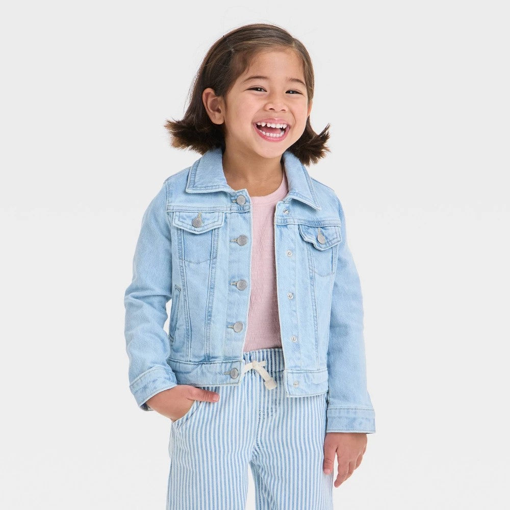 Cat & Jack Toddler Girls' Denim Jacket Light Wash 5T