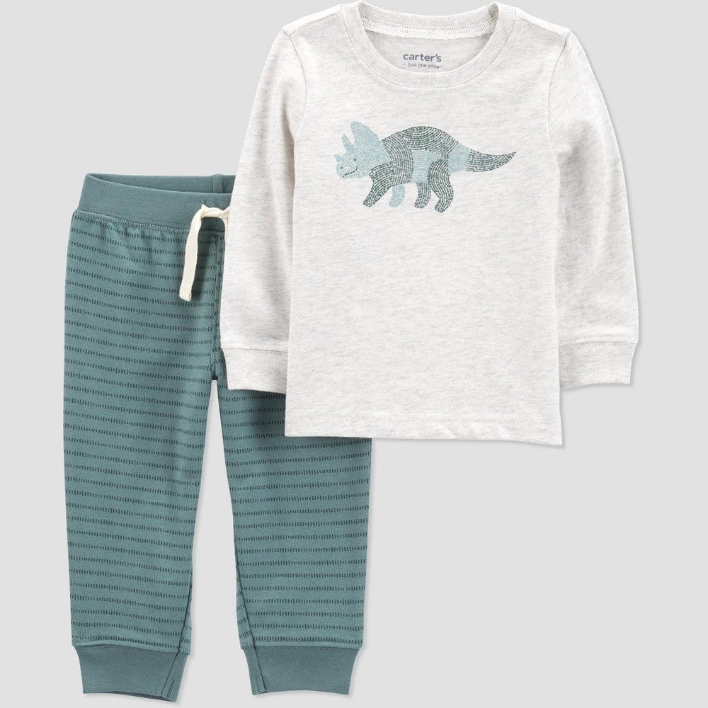 Carter's Just One You Baby Boys' Dino Top & Bottom Set - Green 3M