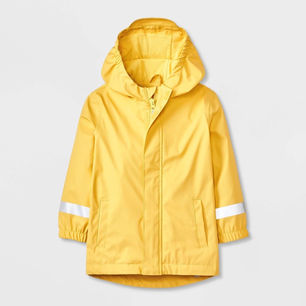 Cat & Jack boys Yellow Rain Coat 12M Water-Resistant Hooded
