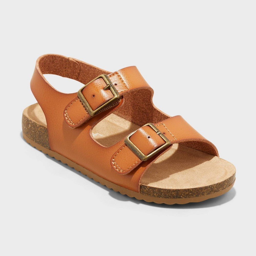 Cat & Jack Toddler Girls Reagan Sandals Size 8- Cognac, Open Toe