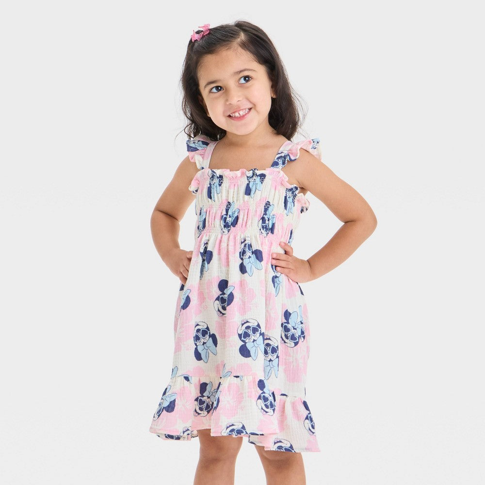 Disney Minnie Mouse Toddler Dress Pink 12M Woven Gauze