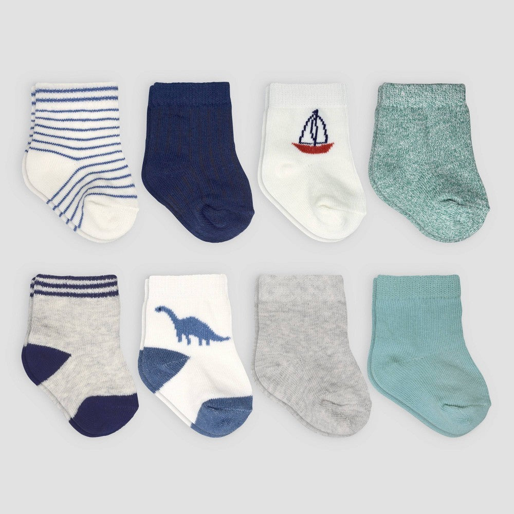 Carter's Just One You Baby Boys' 8pk Dino Socks 0-3M