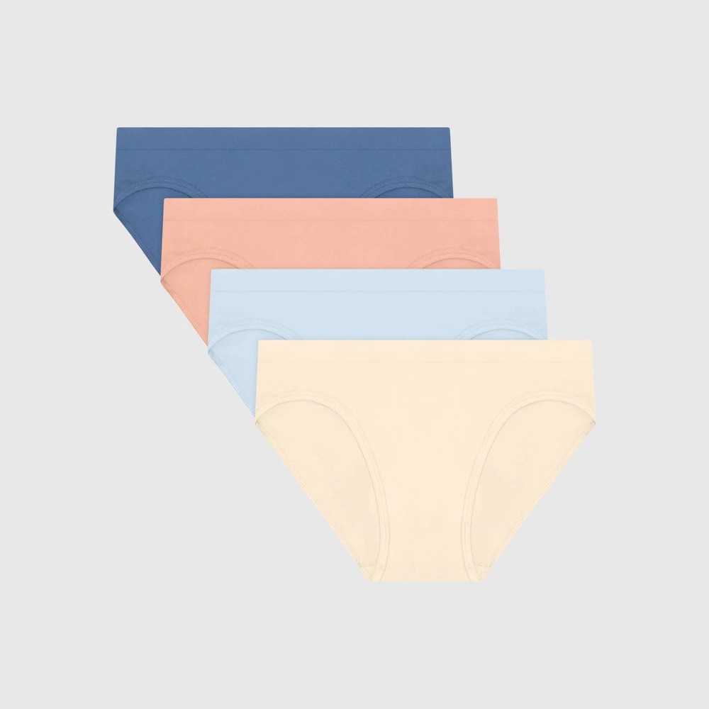 Hanes Girls' Seamless Bikini Underwear Blue/Pink, Size L
