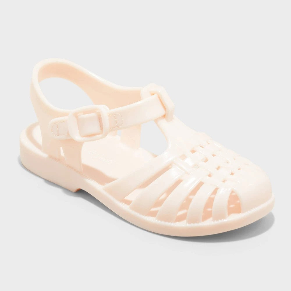 Toddler Sunny Jelly Fisherman Sandals - Cat & Jack™ Pink 10T: Adjustable Hook and Loop, Flexible Outsole - Girl