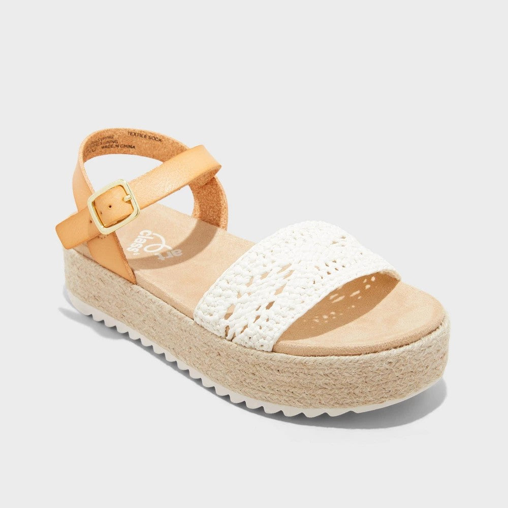Art Class Platform Espadrille Sandals, Size 13 White girl