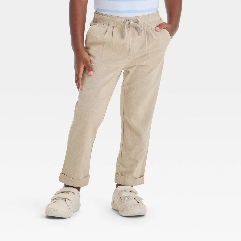 Toddler Boys' Textured Pull-on Pants - Cat & Jack Khaki 2T