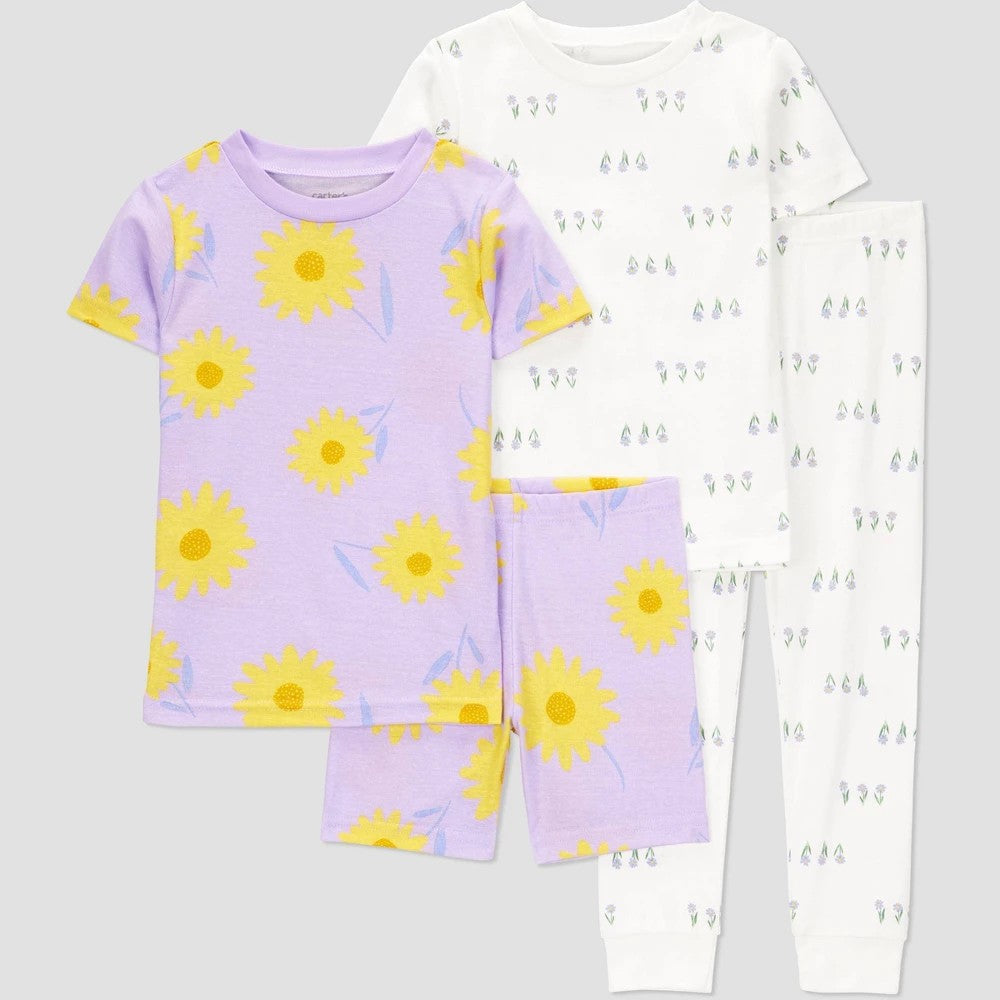 Carter's Toddler Girls' 4pc Floral Pajama Set - 2T