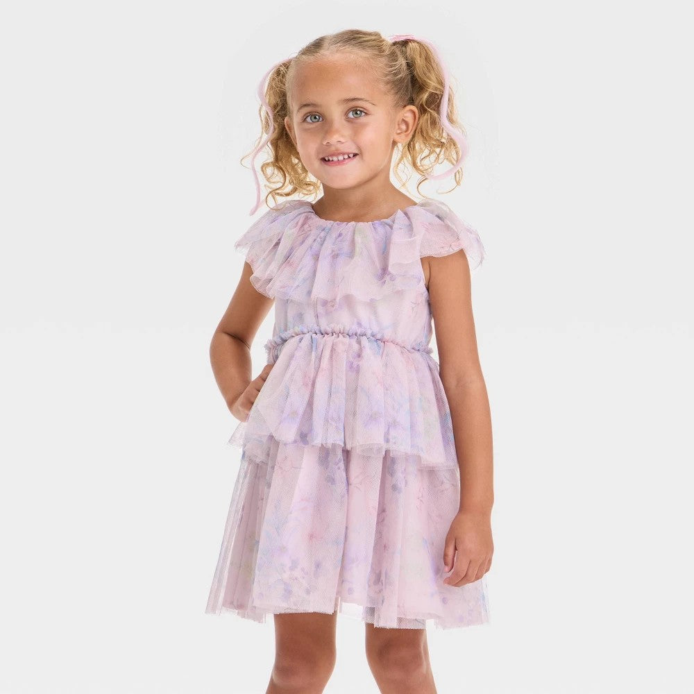 Andrey camillie Girls' Floral Tulle Dress 2T
Pink