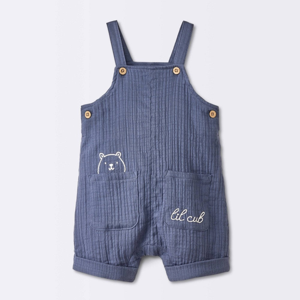 Cloud Island Baby Boys' Blue Gauze Overalls Newborn