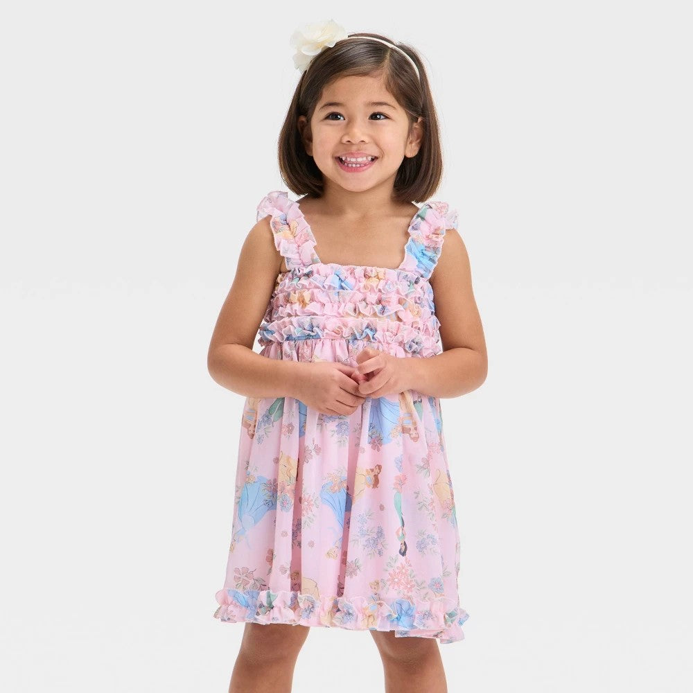 Disney Princess Chiffon Dress Pink 3T - Cinderella girl