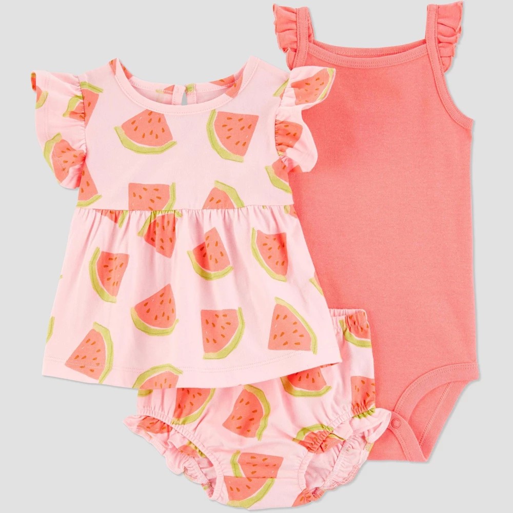 Carter's 3pc Watermelon Set - Pink 12M Girl
