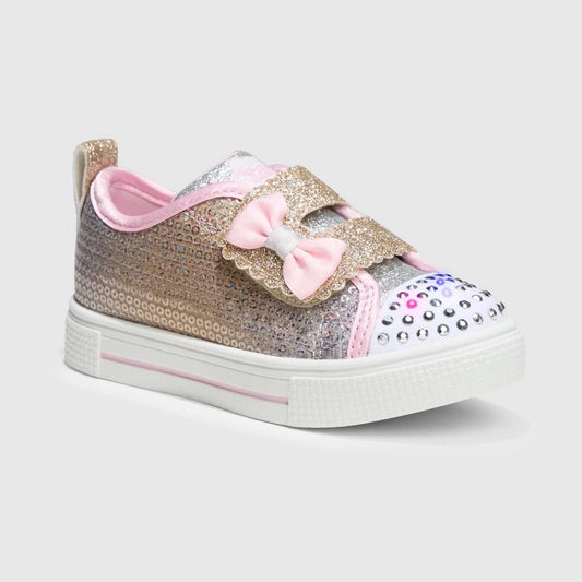 S Sport by Skechers Toddler Girls' Lexie Sneakers - Light Pink 2: Hook & Loop, Light up, Polka Dots, Cushioned