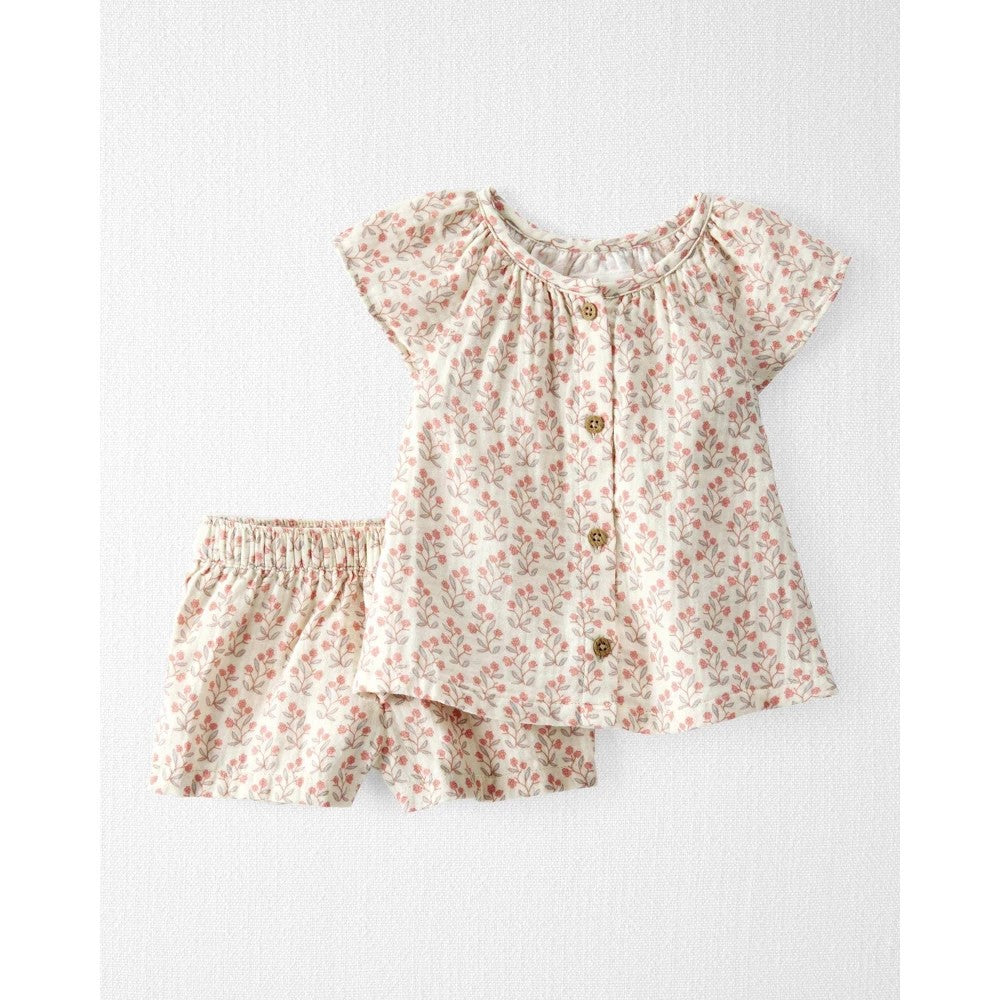 Carter's Organic Cotton Floral Top & Shorts Set, 9 Months