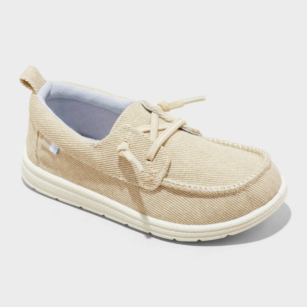 Cat & Jack boys Bobby Sneakers - Tan, Size 12T, Elastic Laces