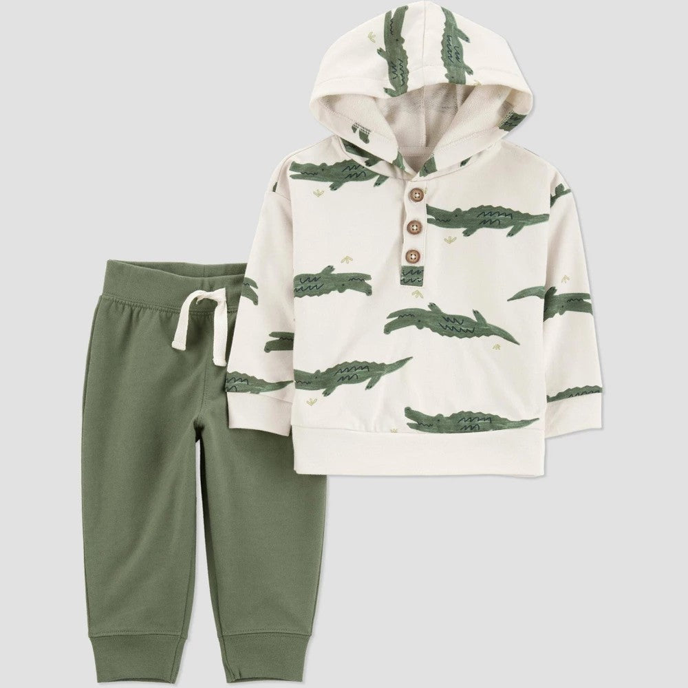 Carter's Just One You Baby Boys' Alligator Top & Bottom Set - Ivory 18M: Midweight Cotton, Long Sleeve Sweater, Pull-on Pants