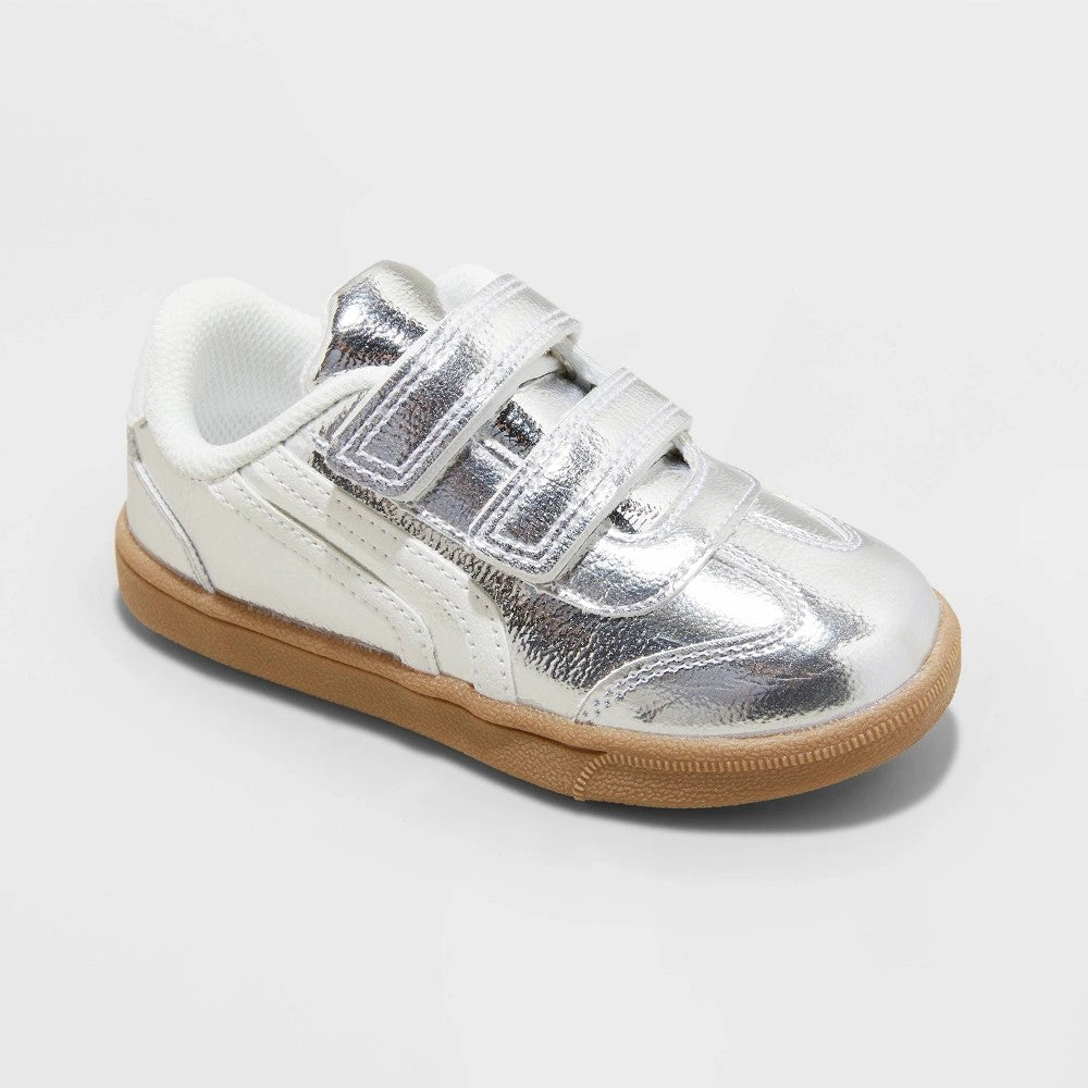 Cat & Jack Toddler girl Court Sneakers Silver Size 12T