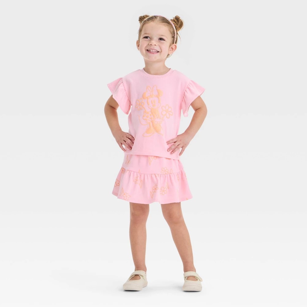 Disney Minnie Mouse Toddler Girls' Top & Skort Set 18M Pink