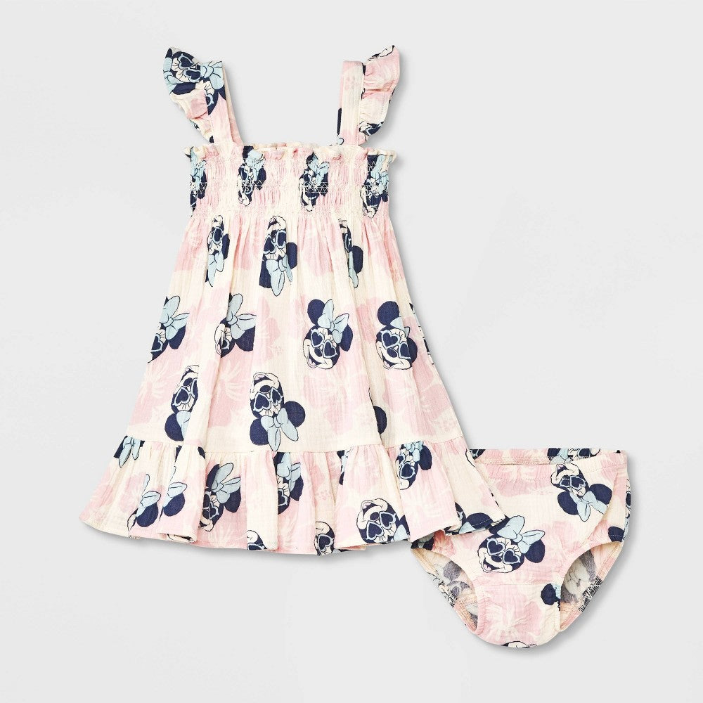 Disney Minnie Mouse Dress & Bloomer Set Pink 3-6M girl