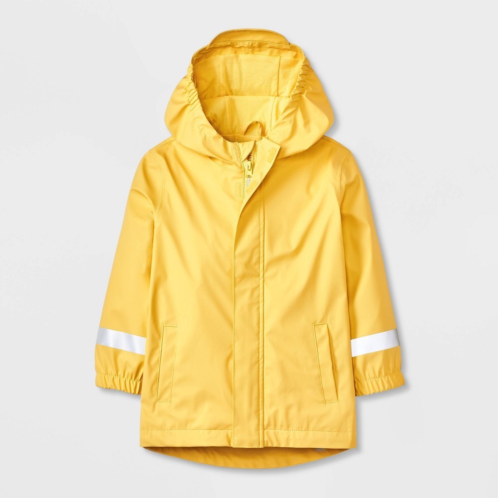 Cat & Jack boys Yellow Rain Coat 18M Water-Resistant Hooded