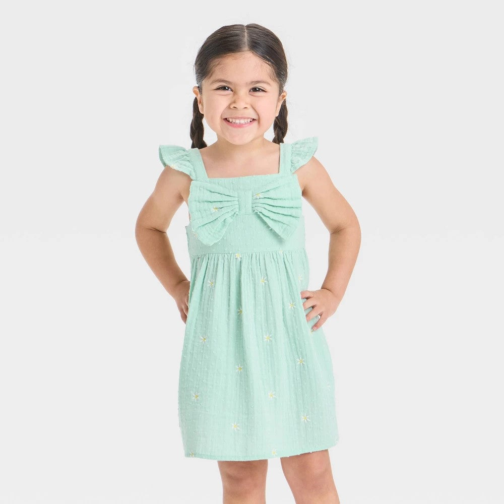 Cat & Jack Toddler Girls' Floral Dress 5T - Embroidered, Pocket