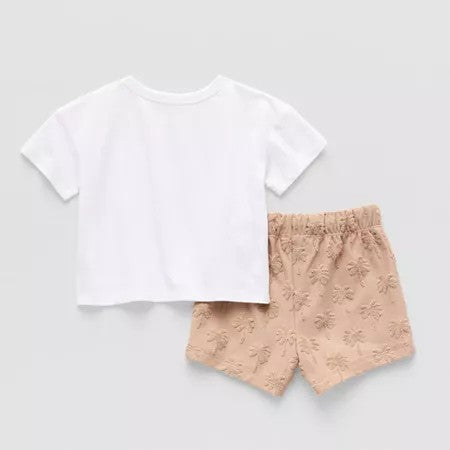 Okie Dokie Baby Boys 2-pc Short Set, 12 Months, White