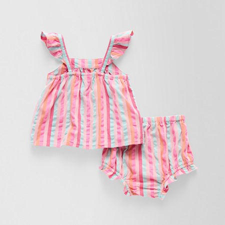 Okie Dokie Baby Girls Short Set Nb-Pink