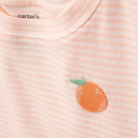 Carter's Girls Size 4 Snug Fit Cotton Pajama Set, Orange