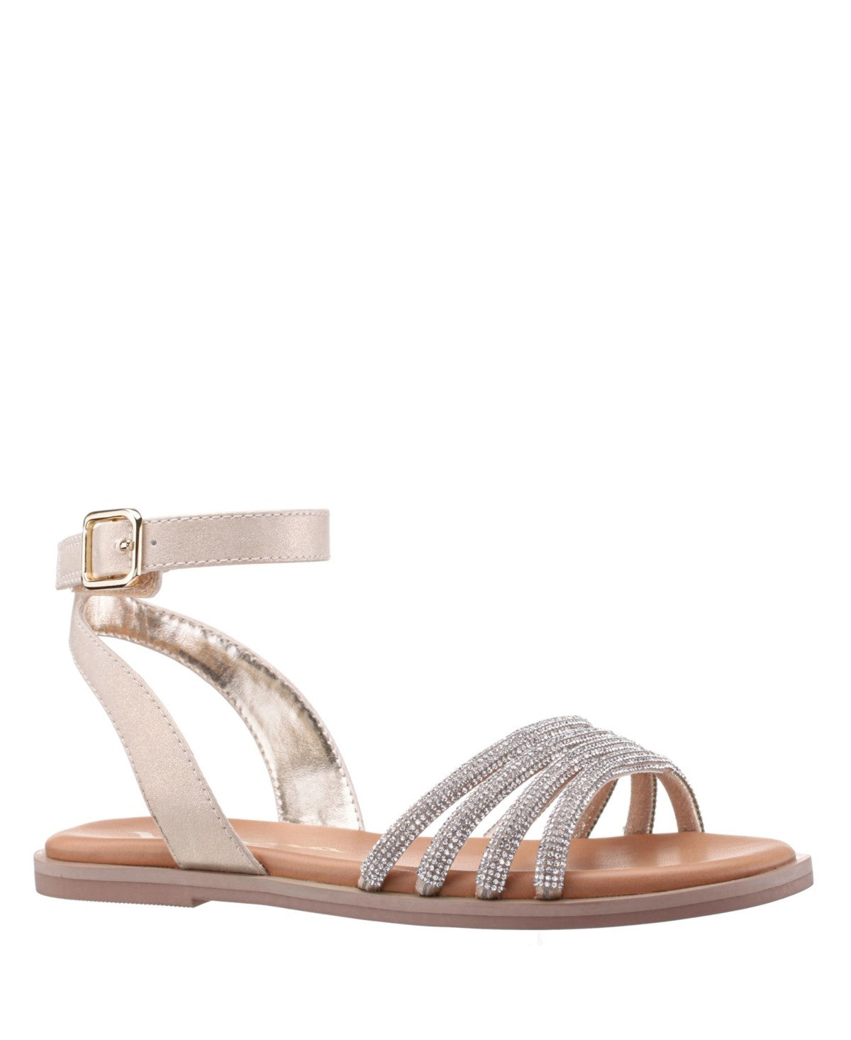 Nina Big Girls Lois Shimmer Flat Sandals - Light Gold