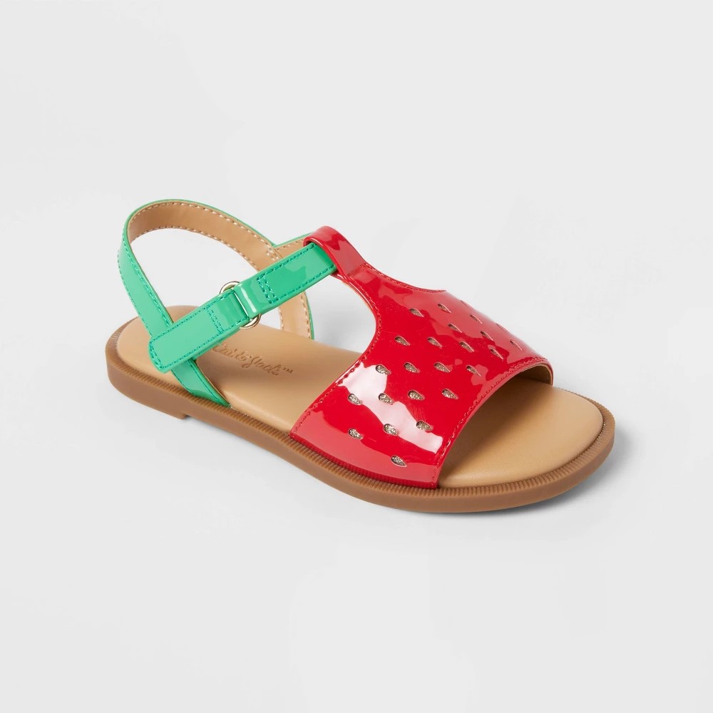 Cat & Jack Toddler Strawberry Sandals 6T - Red