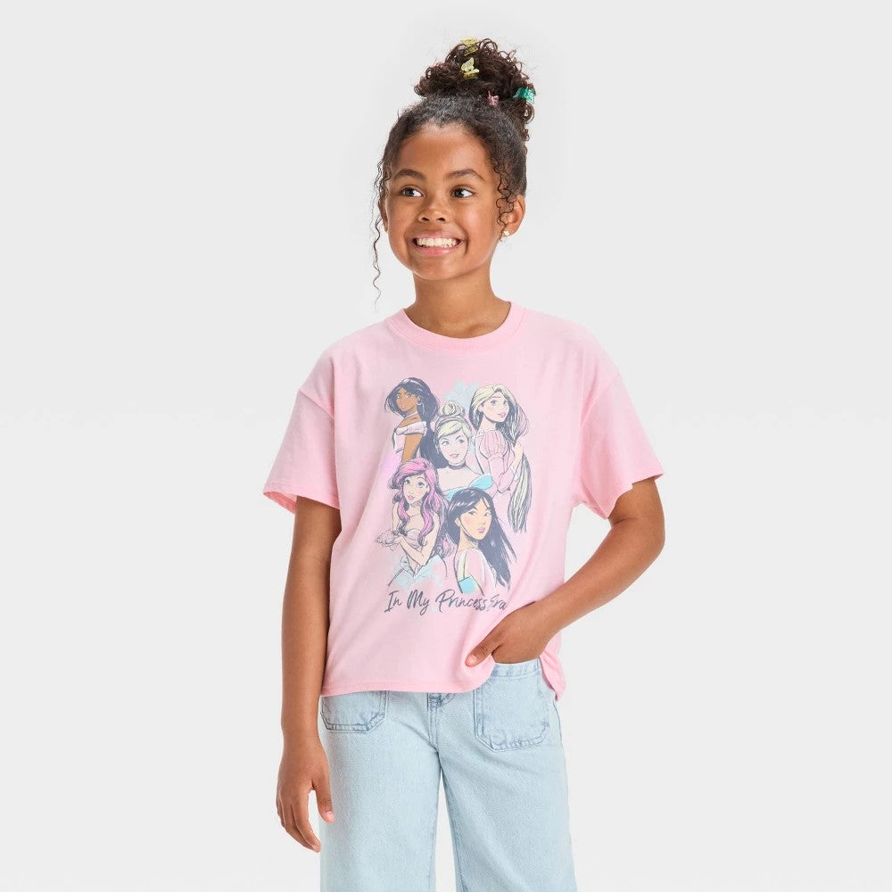 Disney Princess Girls' Graphic T-Shirt Pink, Size M