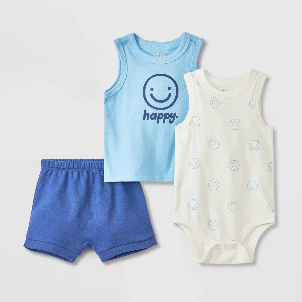 Cat & Jack Baby Boys' Printed Top & Bottom Set 3-6M Blue