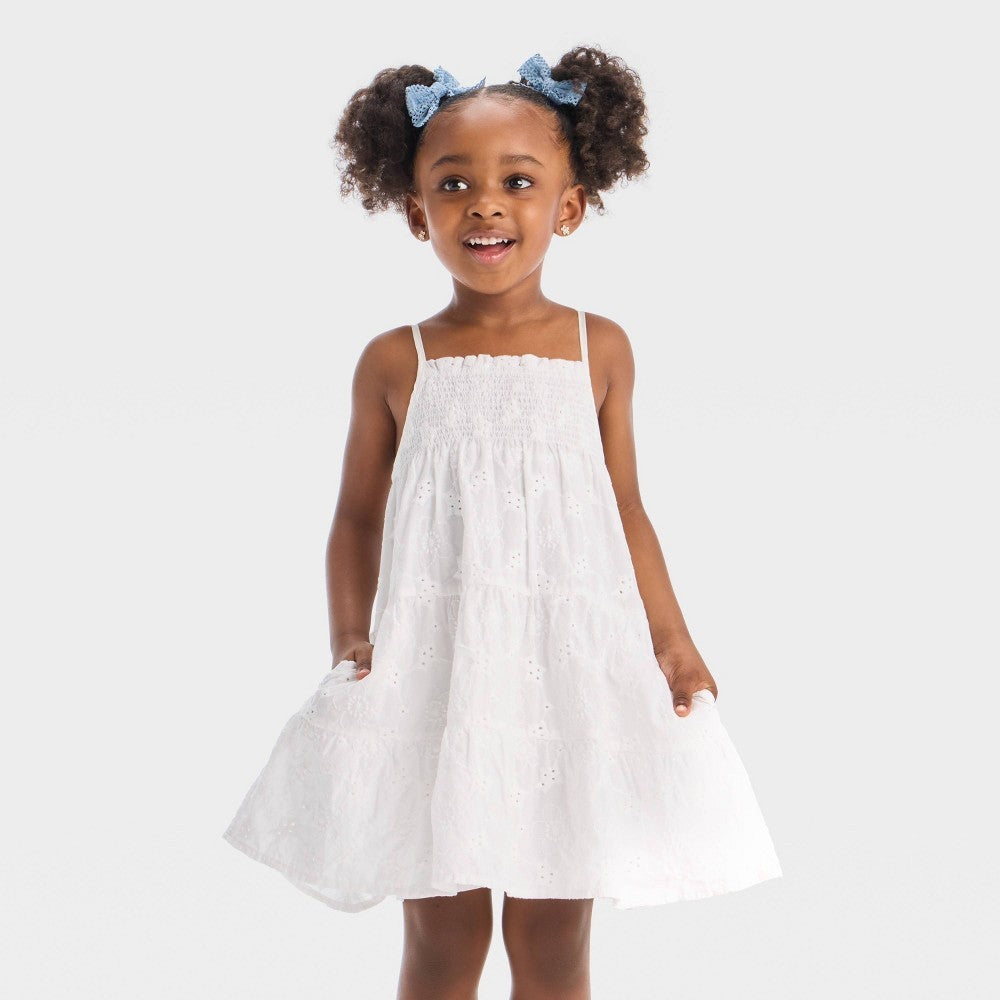 Cat & Jack Toddler Girls' Eyelet Tank Dress White 2T