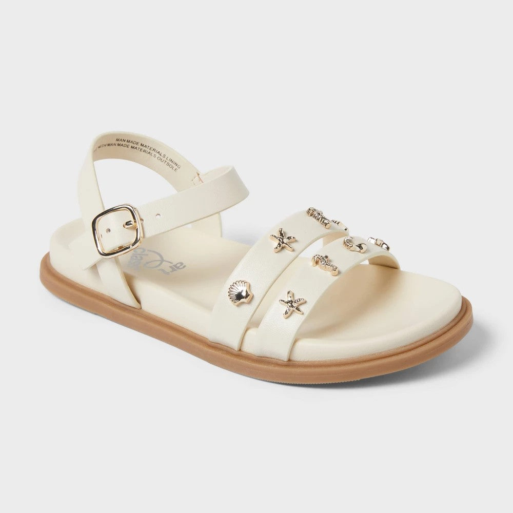 Art Class Kids' Ellis Nautical Sandals Ivory Size 13 girl
