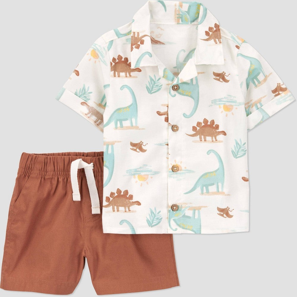 Carter's Baby Boys' 2pc Dinosaur Shirt & Shorts Set 3M