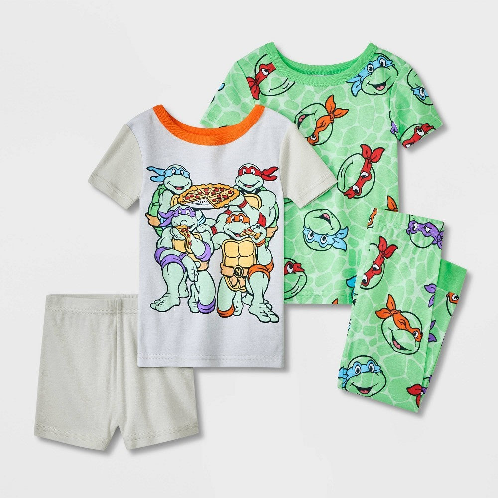 Teenage Mutant Ninja Turtles Cotton Pajamas 18M, 4pc Set Gray boys