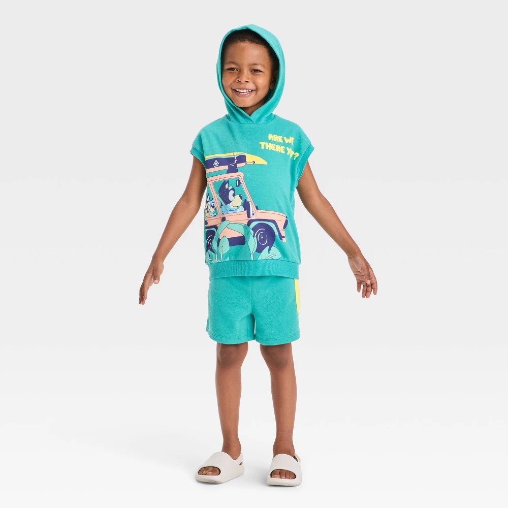 Bluey Toddler Boys' 2T Hooded Tank and Shorts Set