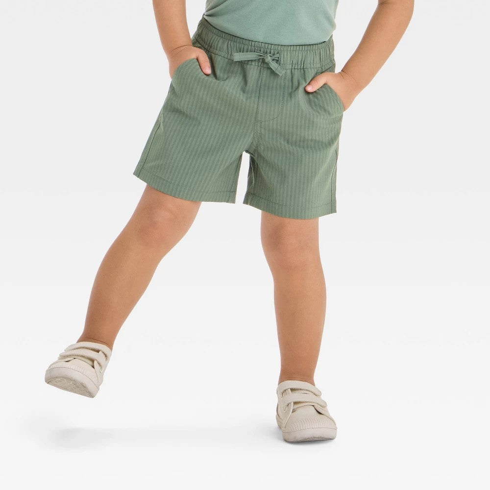 Toddler Boys' Quick Dry Pull-on Shorts - Cat & Jack™ Green 4T: Lightweight Seersucker, Mid Rise, Faux Fly