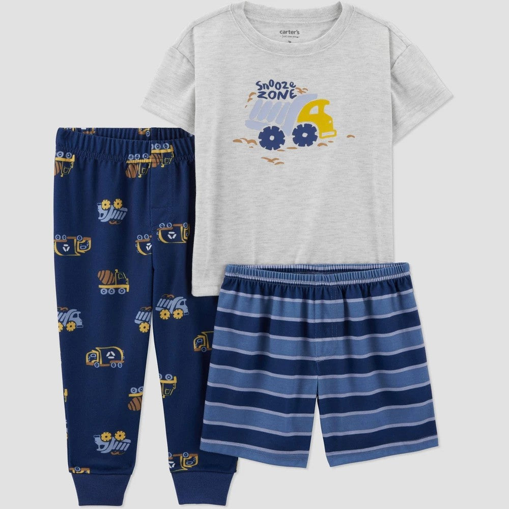 Carter's Toddler Boys' 3pc Construction Pajama Set 18 months