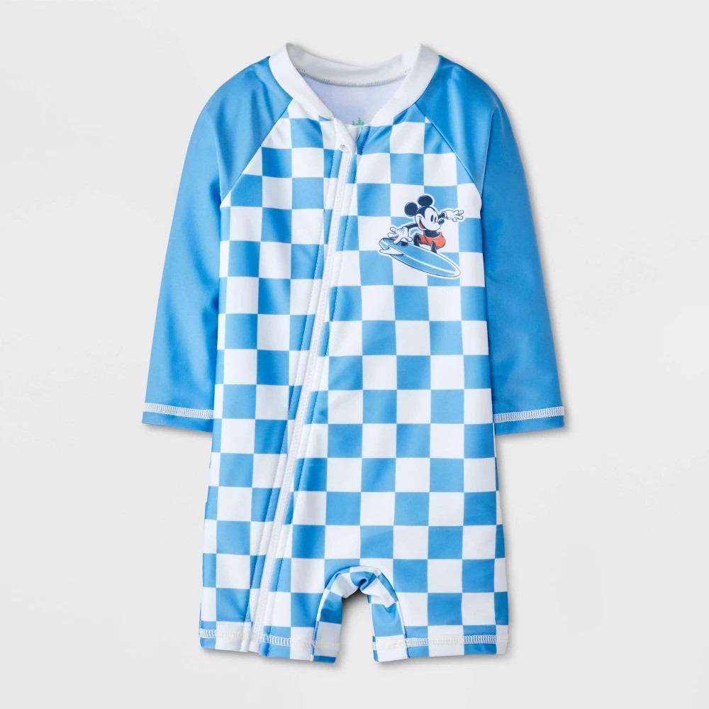 Mickey Mouse Boys' Surfing Rash Guard Unisuit Blue 6M