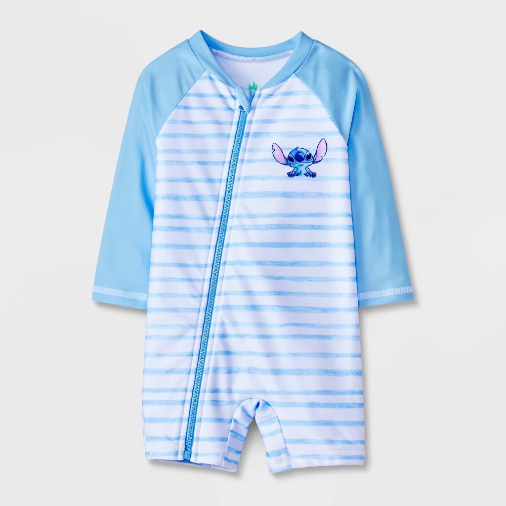 Disney Stitch Rash Guard Unisuit 9M - Blue Long Sleeve