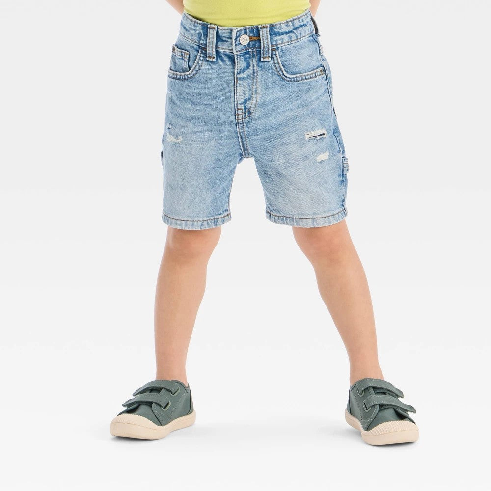 Cat & Jack Toddler Boys' Destructed Shorts 4T Light Wash