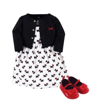 Hudson Baby Girl Dress Set, Scottie Dog, 6-9 Months