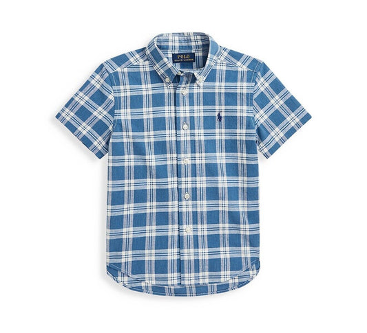 Polo Ralph Lauren Boys Plaid Cotton Shirt Little & Big Kid Blue Multi New