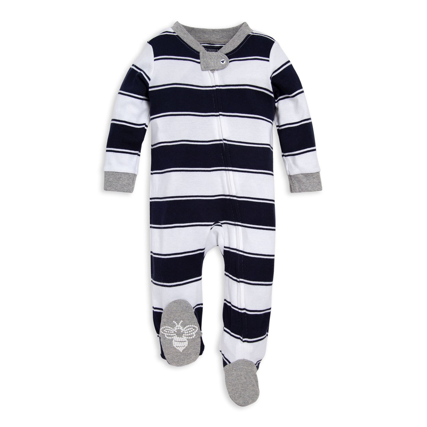 Burt S Bees Baby Newborn Baby Boys Rugby Stripe Organic Cotton Sleep N Play Footed Pajamas (NB-9M)