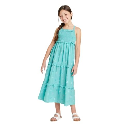Cat & Jack Girls' M Turquoise Green Maxi Dress